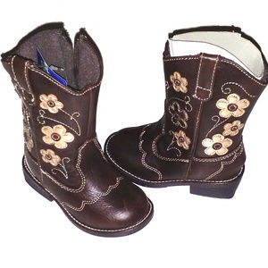 SONOMA STEPS ~BRITTA BROWN FASHION FLOWER BOOTS~